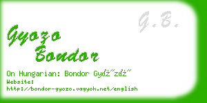 gyozo bondor business card